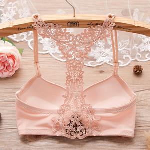 Vente en gros Sous-vêtements sexy pour femmes en dentelle japonaise avec petite <span class=keywords><strong>poitrine</strong></span> froncée et soutien-gorge boutonné avant ajusté - Product Image 2