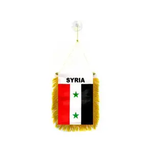 Hot Sale Low MOQ Günstige benutzer definierte hängende Wand Syrien Wimpel syrische Flagge Banner