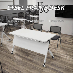 Modern Style Office Furniture Foldable Training Table Wheels Factory Sale Desk for Office School Living Room Training Desk Legs - Product Image 2