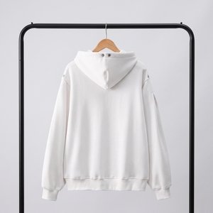 เสื้อฮู้ดดี้สตรีทแวร์แขนยาวทรงปกติ ผ้าฟลีซหนานุ่ม แต่งหมุดโลหะ กระเป๋าจิงโจ้ ไซส์ใหญ่พิเศษสำหรับผู้ชาย - Product Image 2