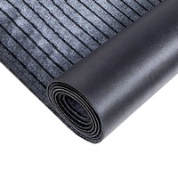 Tapis de couloir en polyester personnalisé à vente chaude, gris brun, pour hôtel, couloir, entrée, hall, centre commercial, bureau, imperméable, à nervures