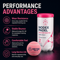 Balle de paddle-tennis haute performance NODEX, durable et à rebond constant, rose