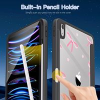 Étui de protection antichoc en cuir PU imprimé sur mesure avec support pliable et dos transparent pour iPad A16 11 pouces 2025 10e génération 10,9 pouces
