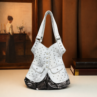 Sac à main de luxe de créateur pour femme, style veste, avec boutons en strass et perles, poignée supérieure et bandoulière