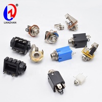 1/4 colokan gitar wanita 6.35mm TS Mono 3-Pin soket dudukan Panel perak dengan mesin cuci dan Model CK6.35-659 mur