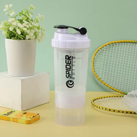 Haute qualité en plastique sans BPA Shaker tasse mélangeur d'eau boîte à pilules paille consommation directe pour les visites en plein air sans danger pour adultes enfants