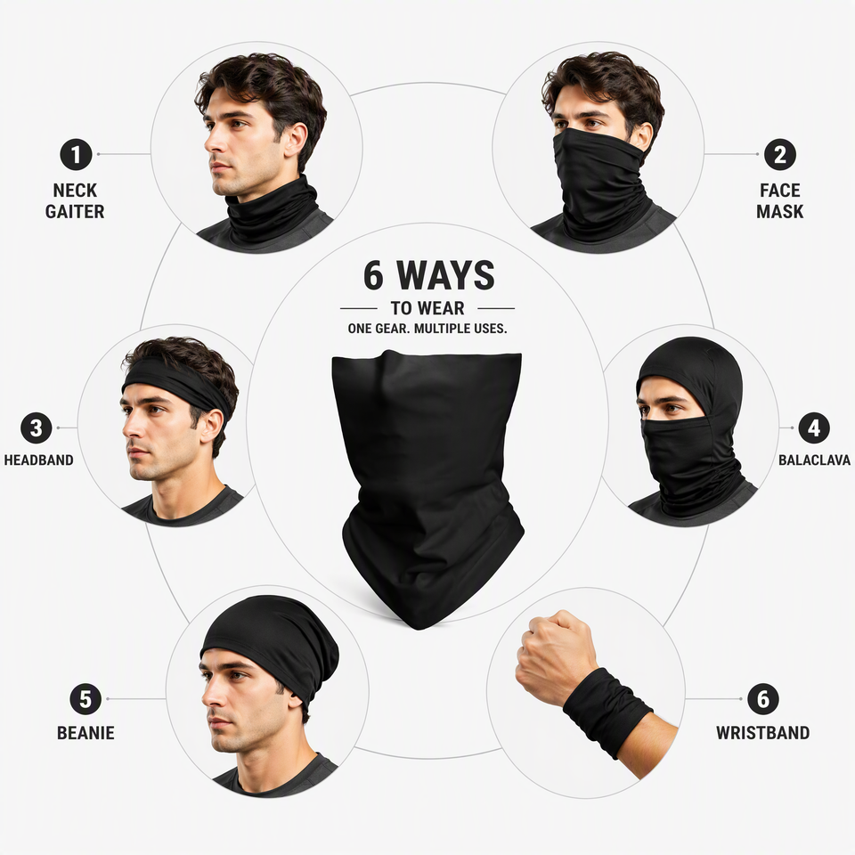 UV Protection Spandex Neck Gaiter Seamless Tube Bandana Outdoor Face ...