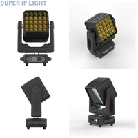 Projecteur Wash à tête mobile 500W, 25 LED 15W 4-en-1, gradation 32 bits, Pan/Tilt 16 bits, RDM, son, PowerCON, double face