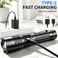 Lampe torche laser blanche 20W 1000LM avec batterie rechargeable intégrée 21700 4000mAh, étanche, pour camping en extérieur et situations d'urgence