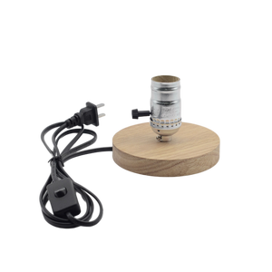 โคมไฟตั้งโต๊ะไม้ LED แบบเรียบมาตรฐาน EU พร้อมสวิตช์สายโคมไฟอลูมิเนียม - Product Image 3