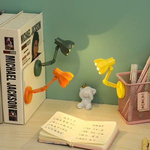 ضوء زهري مصباح مكتبي LED صغير حديث قراءة الكتب ضوء ليلي دافئ أبيض بطارية ABS قابلة للطي لغرفة النوم - Product Image 2