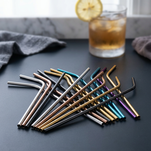 Metal <b>Drinking</b> <b>Straws</b> Reusable Cocktail <b>Straws</b> Modern Style Colors Available Stainless Steel Bar Accessories - Product Image 2