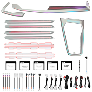 Éclairage Ambiant LED 64 Couleurs Amélioré pour <span class=keywords><strong>Audi</strong></span> A3 8Y 2021 à 2024 Accessoires d'Intérieur Lumières de Tableau de Bord et de Portes - Product Image 1