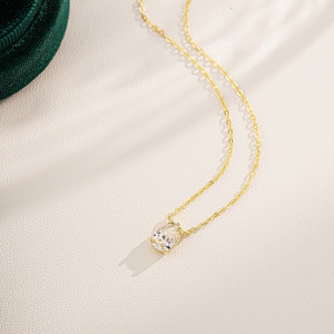 9 semplici gioielli 18K <span class=keywords><strong>oro</strong></span> 925 argento a goccia taglio a pera VVS1 GRA 1.5ct Moissanite ciondolo belle girocolli collane da donna - Product Image 4