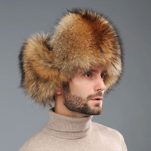 Gorro de Invierno para Hombre de Alta Calidad con Orejeras, Piel de Zorro Auténtica y Cuero, Gorro Ruso para Esquí - Product Image 5