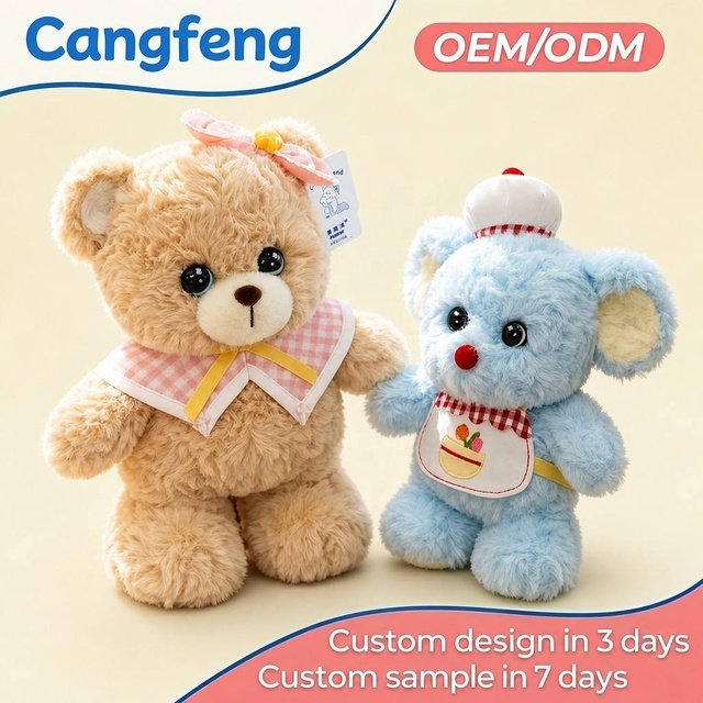 Factory Wholesale OEMODM Premium High Quality Soft Realistic Artisan Handcrafted Bear Mouse Plush Toy Set for Kids Birthday Gift