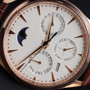 Reloj mecánico multifuncional para hombre de alta calidad con logotipo personalizado de diseñador, con caja de cristal de zafiro y correa de cuero. - Product Image 1