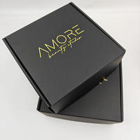 Boîtes rigides en carton noir de luxe en gros avec logo personnalisé imprimé et pelliculage mat pour l'emballage et l'expédition de vêtements