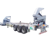 Semi-remorque porte-conteneurs à plateau en acier à 3 essieux, 37 tonnes, 20 pieds/40 pieds, avec élévateur latéral