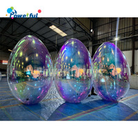 Ballon gonflable éblouissant en forme d'oeuf personnalisé boules de miroir sphère de miroir gonflable colorée pour la décoration de mariage de scène