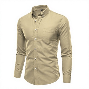 Nouvelle <span class=keywords><strong>chemise</strong></span> <span class=keywords><strong>homme</strong></span> printemps 2025 en tissu Oxford 100 % coton, manches longues, lavée, absorbante et respirante, haut de gamme, élégante et rafraîchissante - Product Image 1