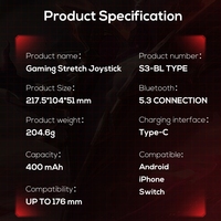 Control de Mando Inalámbrico Extensible para Juegos de Teléfono MEMO S3 para Joystick Android iOS