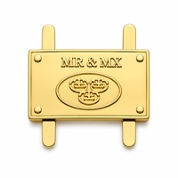 Plaque en aluminium personnalisée avec logo gravé, logo métallique pour vêtements et accessoires, avec vis de fixation, épaisseur personnalisée, emballage de marque de mode