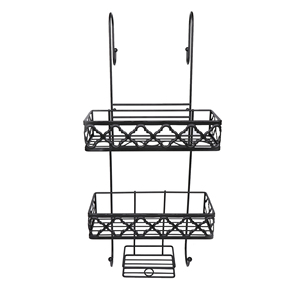 Metal Wire Over Door Bathroom Tub Shower Caddy Hanging Storage Organizer Center Towel Holders and Baskets