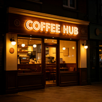 Enseignes lumineuses LED 3D étanches, enseignes lumineuses extérieures personnalisées pour les marques de détail et les cafés
