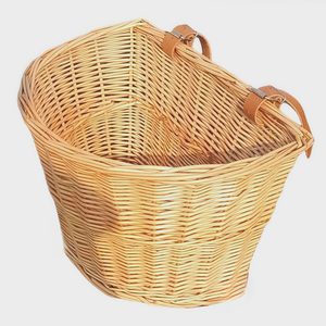 Nhà Máy Trực Tiếp Bán Buôn Hot Bán Nửa Vòng Phía Trước <span class=keywords><strong>Wicker</strong></span> Xe Đạp Giỏ Với Da Thật Dây Đeo - Product Image 3