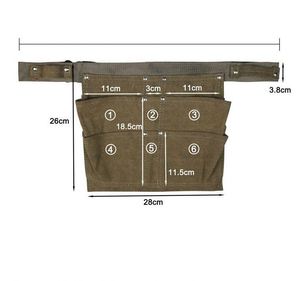 Free sample Canvas Waist <b>Tool</b> Apron <b>Gardening</b> <b>Tools</b> <b>Belt</b> Bags Garden <b>Tool</b> Apron Organizer With 6 Pockets,2 Hammer - Product Image 4