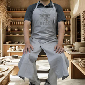 Delantal de Cerámica Personalizado para Artistas, Delantal Largo con Pierna Dividida, Delantal Multiusos con Pierna Dividida para Cocinar, Hornear, Catering y Uso Diario - Product Image 1