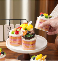 Boîte à gâteau de luxe en plastique acrylique transparent blanc et noir sur mesure, pliable, 4 pouces