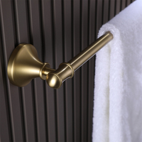 Ensemble d'accessoires de salle de bain de luxe, montage mural, or brossé, porte-papier toilette, barre porte-serviettes, ensemble de 4 pièces