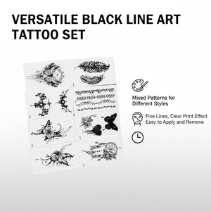 สติ๊กเกอร์สักลายชั่วคราวลายผีเสื้อสีดำขาว กันน้ำ ไม่เจ็บ สมจริง ติดทนนาน สำหรับตกแต่งร่างกาย แขน ไหล่ - Product Image 3