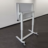 Bureau roulant pneumatique moderne réglable en hauteur pour ordinateur portable pliable Bureau assis-debout Bureau d'étude de roue cachée Bureau debout élévateur à dessin