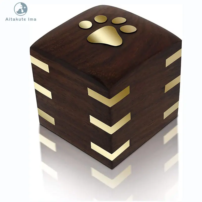 High Quality Pet Memorial Funeral Urns Box Wooden Decorative Urn For Dog Cat