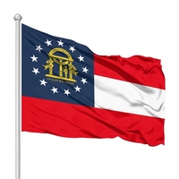 Drapeau de la Géorgie personnalisable, épaissi et durable, 3x5 pieds, en polyester écologique, pour usage extérieur, impression numérique pour les grands États-Unis