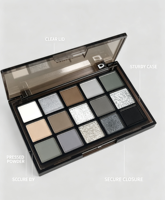 Palette de fards à paupières Smoky Chic 15 teintes, formule mate et scintillante, fard à paupières longue tenue et facile à estomper