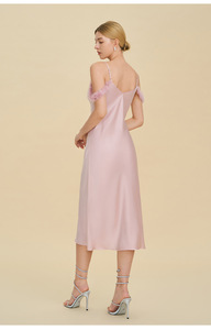 Camicia da Notte Sexy con Spalle Scoperte e Logo Personalizzato, Vestito con Bretelle in Materiale Simil-Acetato, <span class=keywords><strong>Pigiama</strong></span> di Lusso per il Commercio Transfrontaliero Russo - Product Image 5