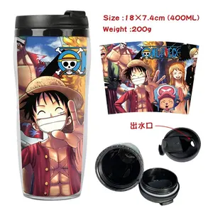 10スタイル日本のホット販売ワンピース漫画キャラクターウォーターボトルアニメ感熱茶マグプラスチックカップ