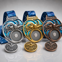 Médailles de natation magnétiques détachables, médailles interchangeables en alliage de zinc, médailles de récompense sportives en relief 3D pour la compétition
