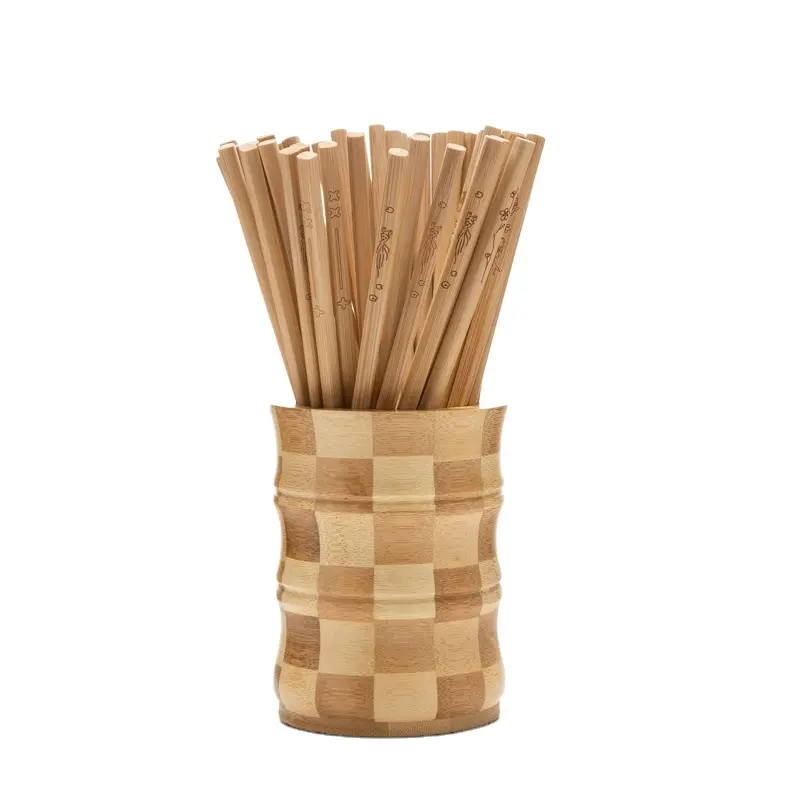 Wholesale natural finger chopsticks hotel household reusable bamboo chopsticks with custom logo