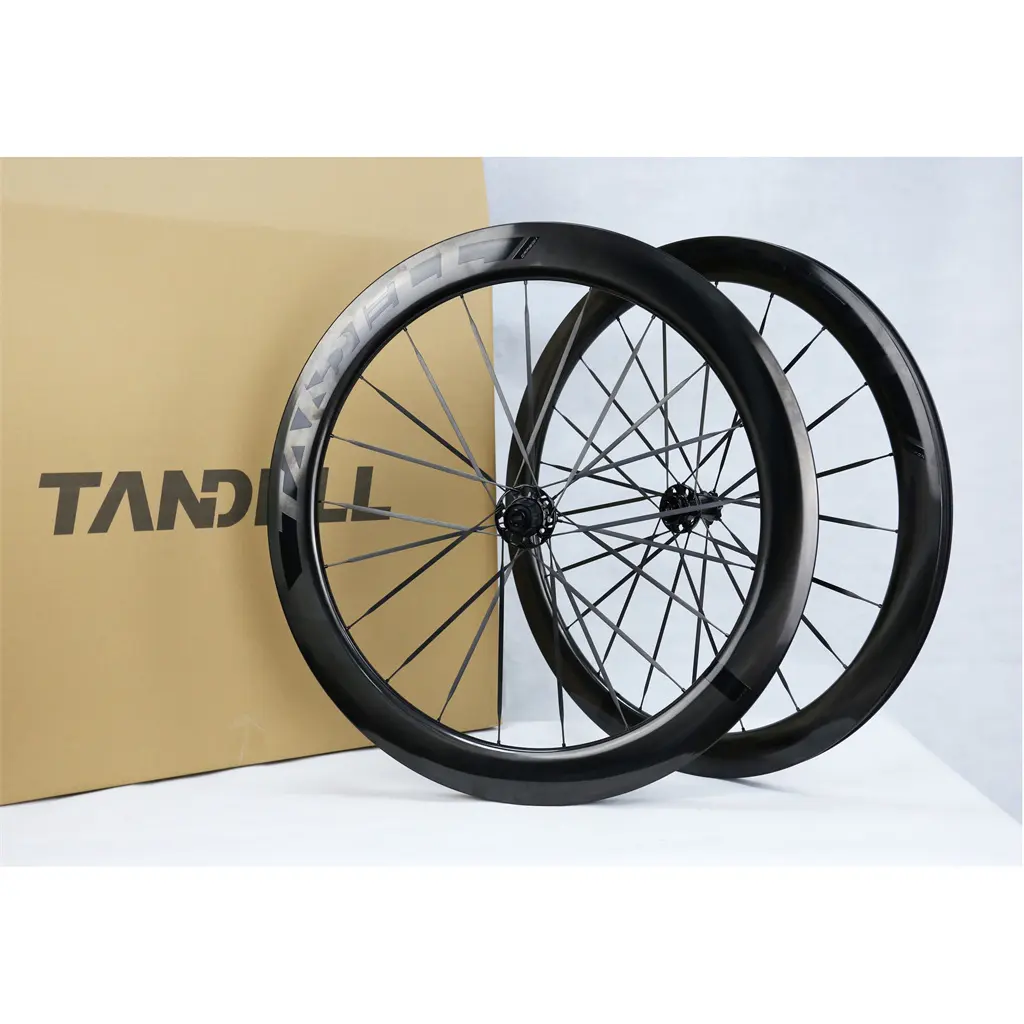 Roda sepeda 700c karbon tinggi, pelek Clincher roda sepeda jalan raya 50 60 depan 50 mm belakang 60mm