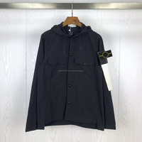 Veste décontractée pour homme, coupe ample, vintage, coupe-vent, style hip-hop, style workwear, durable, avec patch boussole brodé, effet vieilli