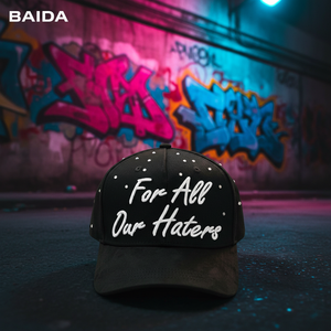 หมวกแก๊ปปักลาย Baida for All Our Haters ประดับเพชรเทียม แบบ Snapback สำหรับทุกเพศทุกวัย หมวกเบสบอล 5 แผง ลายกราฟิกสตรีทแฟชั่น - Product Image 1