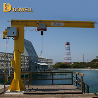 Grue à flèche de type colonne 1T 3T 5T avec palan électrique à câble pour levage industriel à faible hauteur de plafond