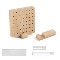 Support en bois fait main pour crochets, nouveau design, accessoire de couture pour le tricot et les loisirs créatifs, emballé