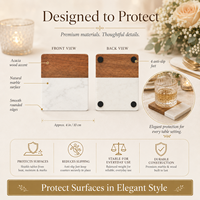 Ensemble de sous-verres personnalisés en marbre et en bois, sets de table avec logo personnalisé pour cadeaux d'entreprise en gros