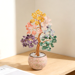 Wholesale Handmade Natural Healing Crystal Money <b>Tree</b> Ceramic Bowl Base 7 <b>Chakra</b> <b>Tree</b> for Home Decor - Product Image 5